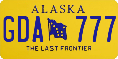 AK license plate GDA777