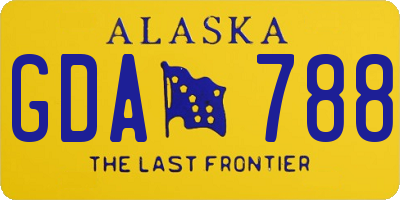 AK license plate GDA788