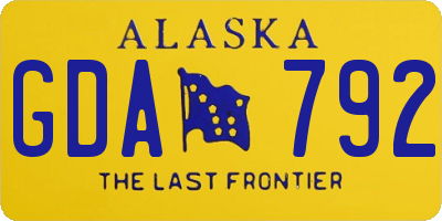 AK license plate GDA792