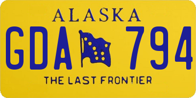 AK license plate GDA794