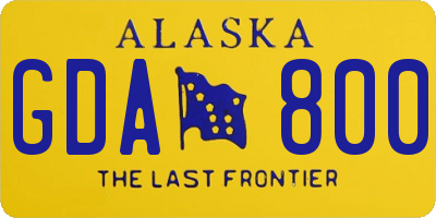 AK license plate GDA800
