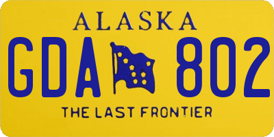 AK license plate GDA802