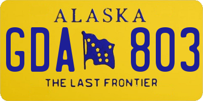 AK license plate GDA803