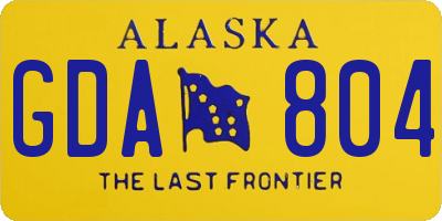 AK license plate GDA804