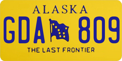 AK license plate GDA809