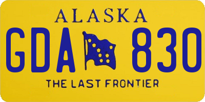 AK license plate GDA830