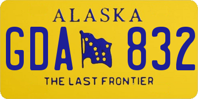 AK license plate GDA832