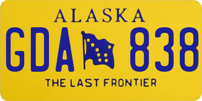 AK license plate GDA838