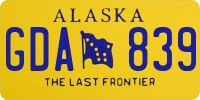 AK license plate GDA839