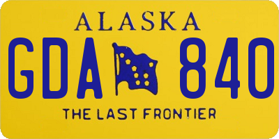 AK license plate GDA840