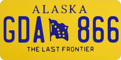 AK license plate GDA866