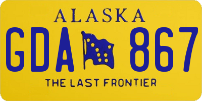 AK license plate GDA867