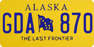 AK license plate GDA870
