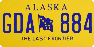 AK license plate GDA884