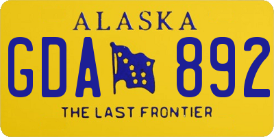 AK license plate GDA892