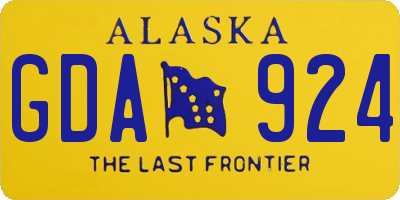 AK license plate GDA924