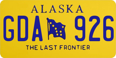 AK license plate GDA926