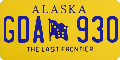 AK license plate GDA930