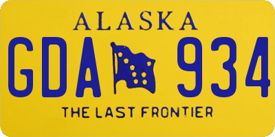 AK license plate GDA934