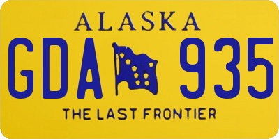 AK license plate GDA935
