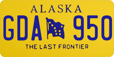 AK license plate GDA950