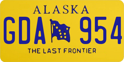 AK license plate GDA954