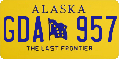 AK license plate GDA957