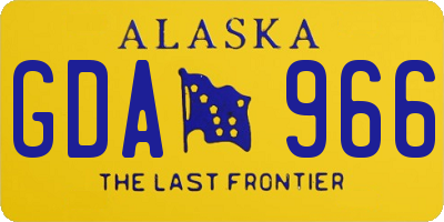 AK license plate GDA966
