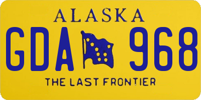 AK license plate GDA968