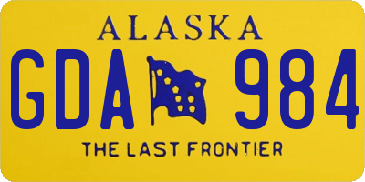 AK license plate GDA984