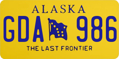 AK license plate GDA986