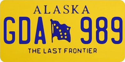 AK license plate GDA989