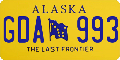 AK license plate GDA993