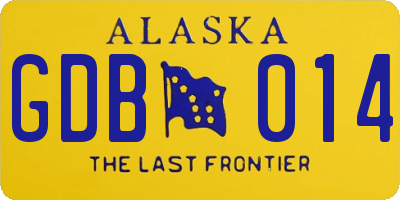 AK license plate GDB014