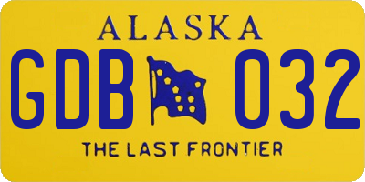 AK license plate GDB032