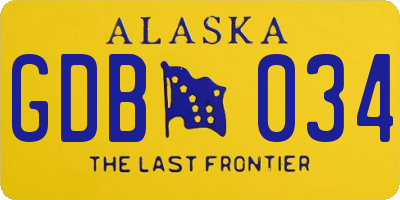 AK license plate GDB034