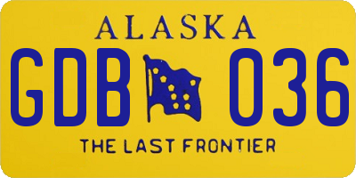 AK license plate GDB036