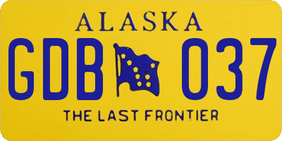 AK license plate GDB037