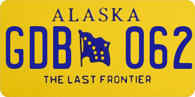 AK license plate GDB062