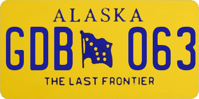 AK license plate GDB063