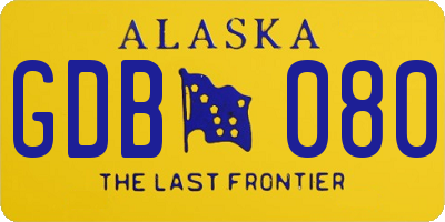 AK license plate GDB080