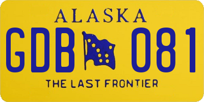 AK license plate GDB081