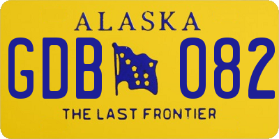 AK license plate GDB082