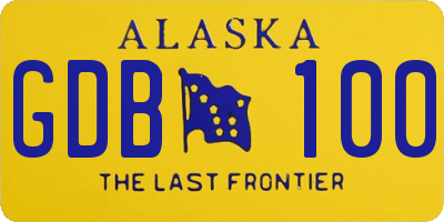 AK license plate GDB100