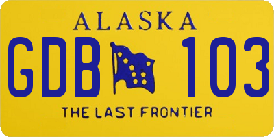 AK license plate GDB103