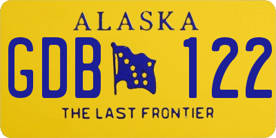 AK license plate GDB122