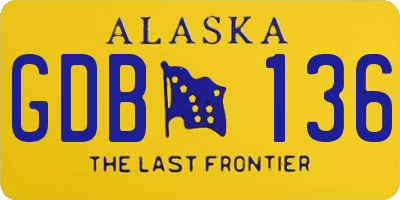 AK license plate GDB136