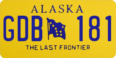 AK license plate GDB181