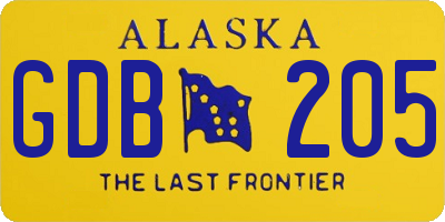 AK license plate GDB205