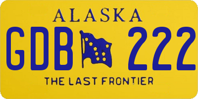 AK license plate GDB222
